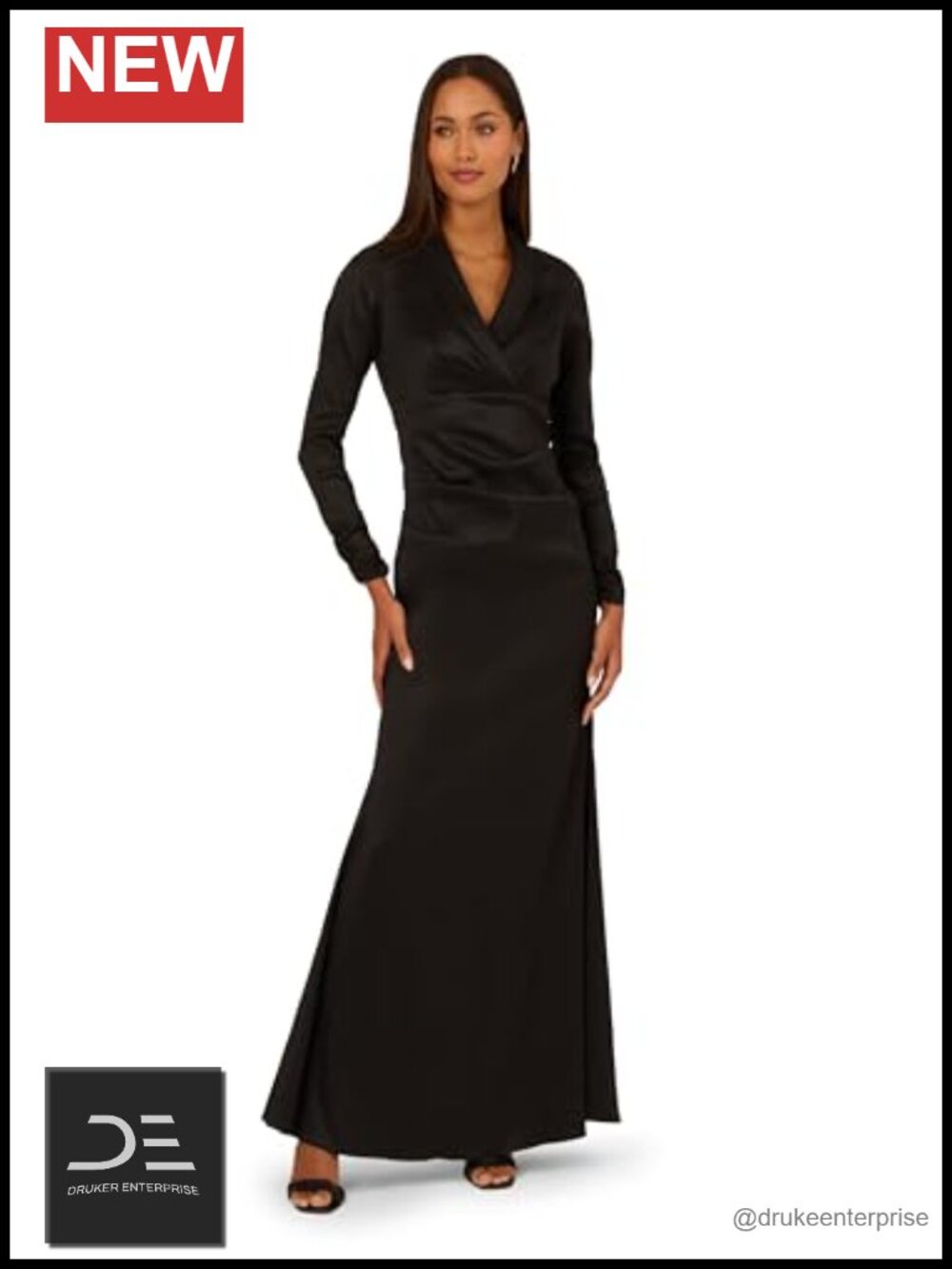 Stretch Taffeta Mermaid Tuxedo Dress